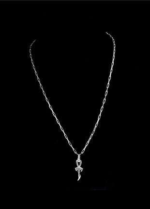 24" 925 Silver Rhodium Paperclip Chain for Legacy Ankhs